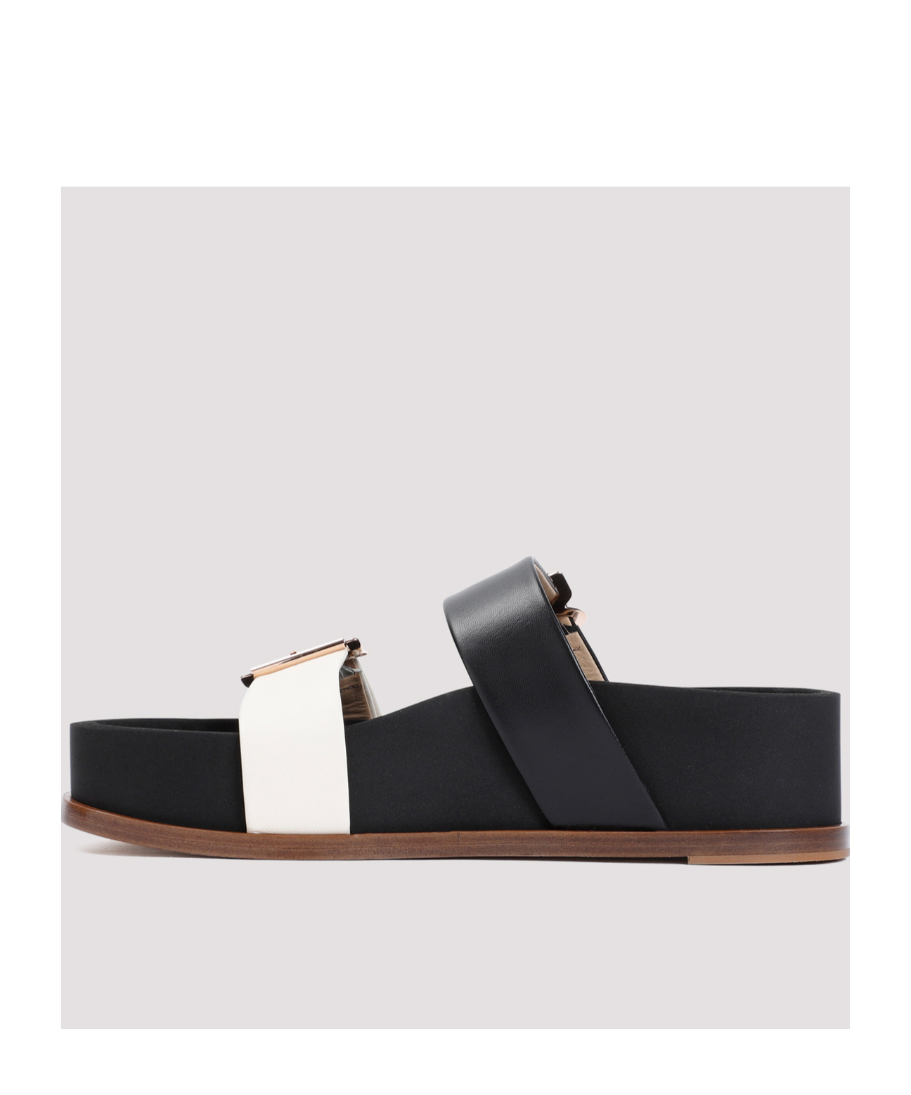 Gabriela Hearst Wren Flat Sandals Contrast Straps In Black