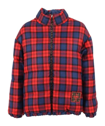 Fendi Kids' Plaid Cotton Jacket In Red