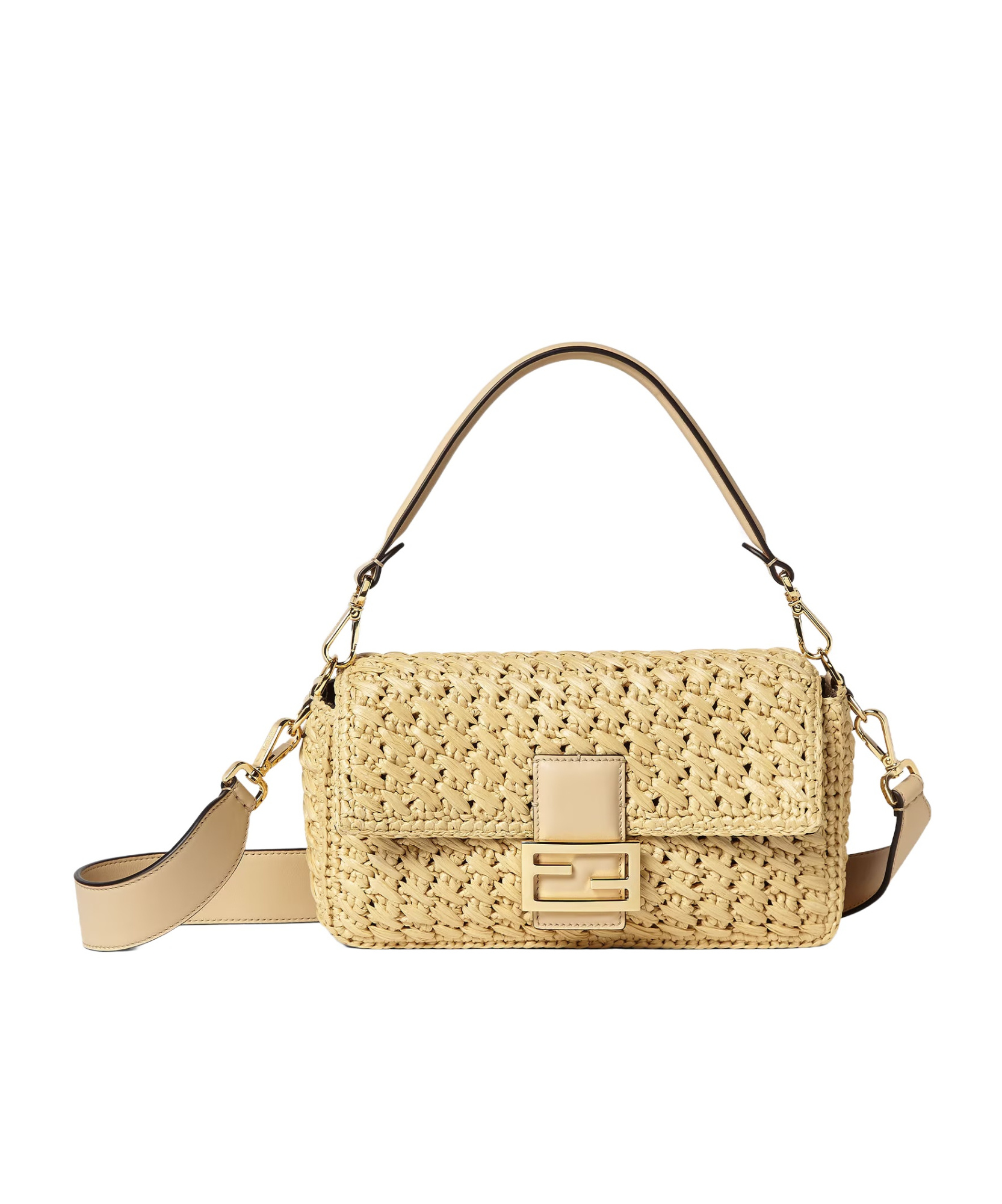Fendi Women Champagne-coloured Medium Baguette Bag In Beige