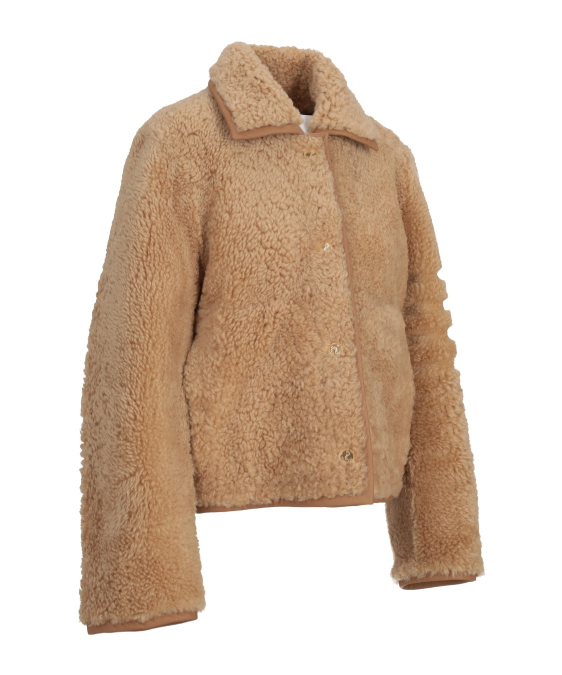 Thom Browne Shearling Collared Jacket Long Sleeves In Green
