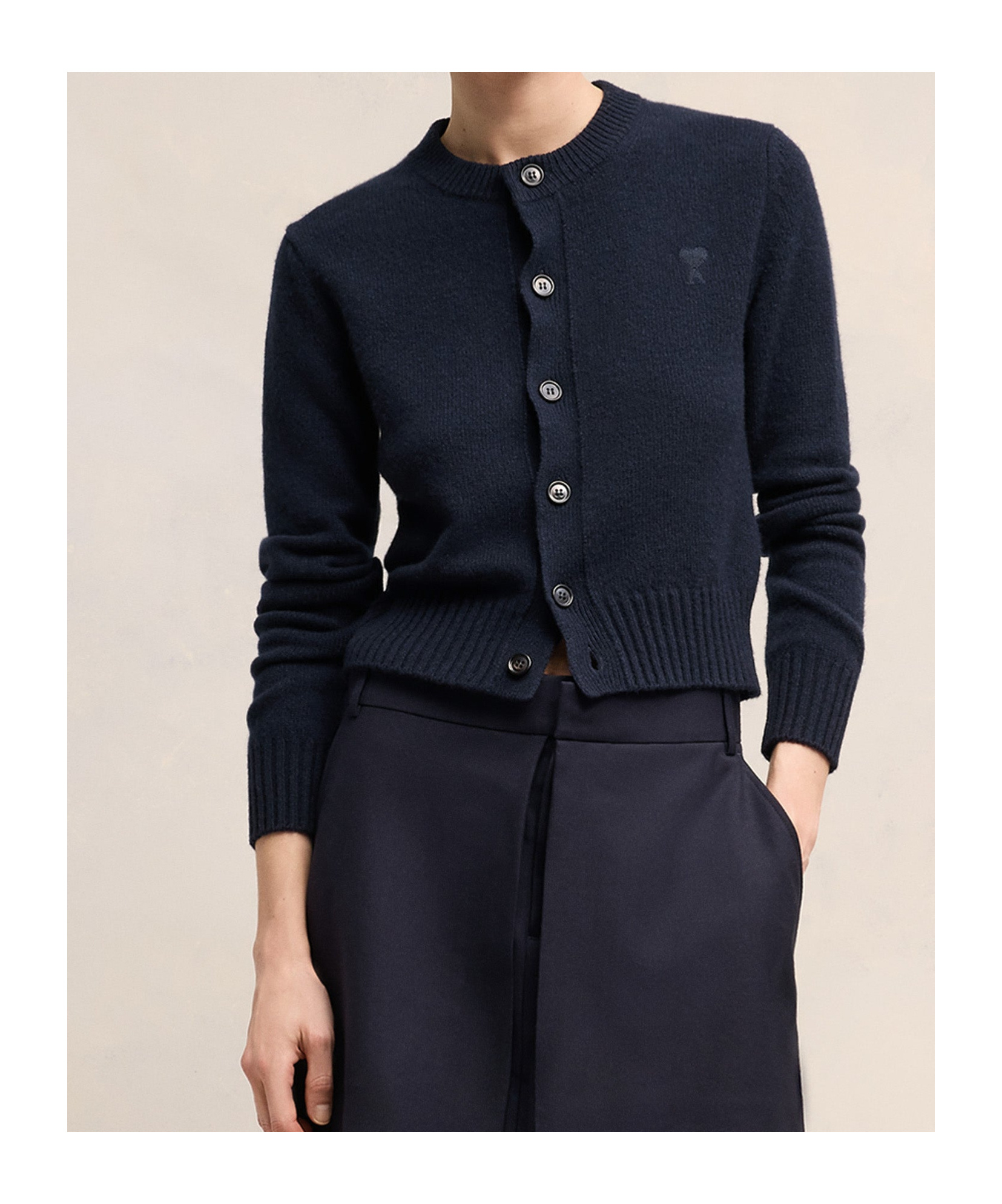 Ami Alexandre Mattiussi Ami De Coeur Cashmere Cardigan In Black