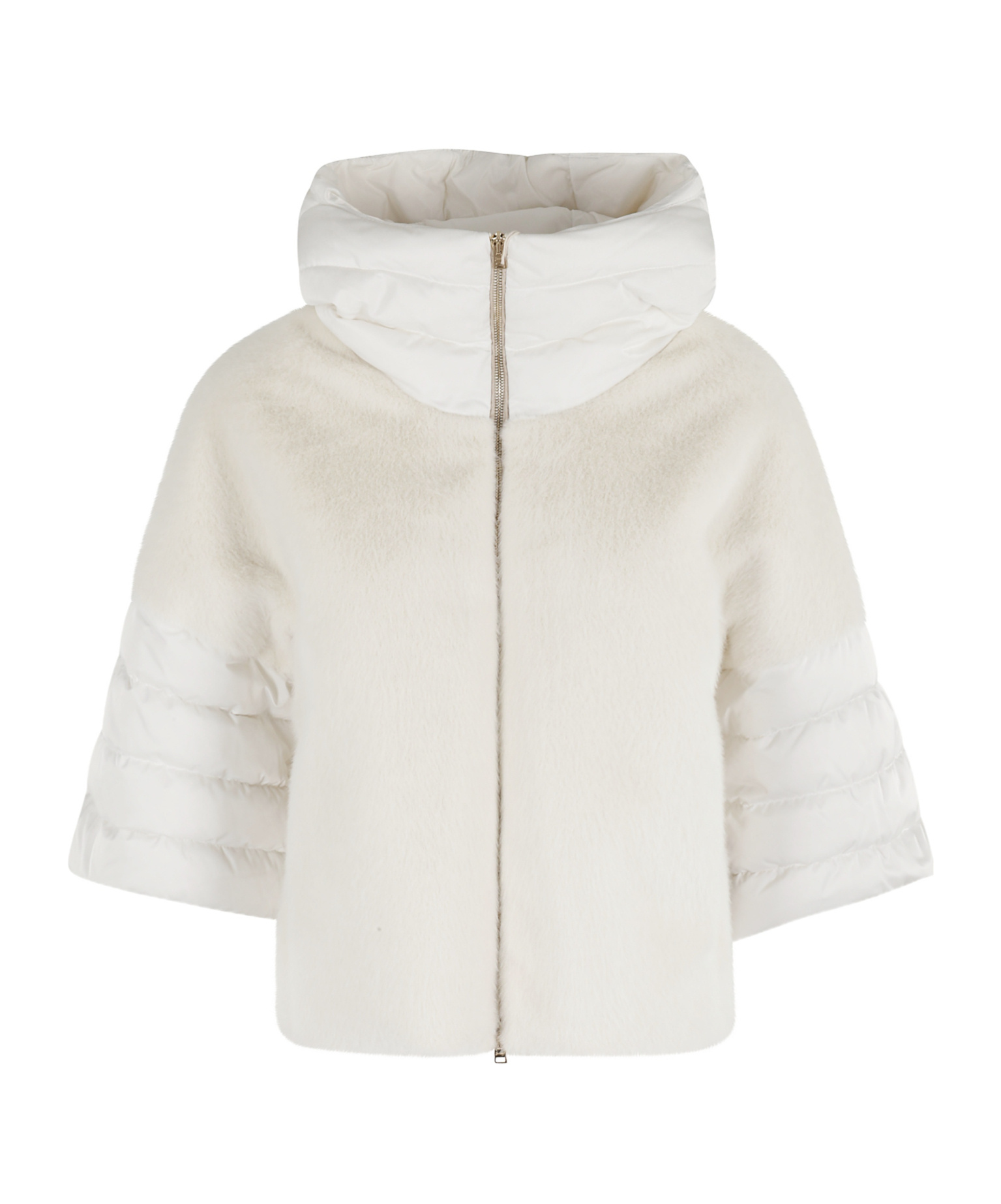 Herno Satin Alternative Fur Cape In White