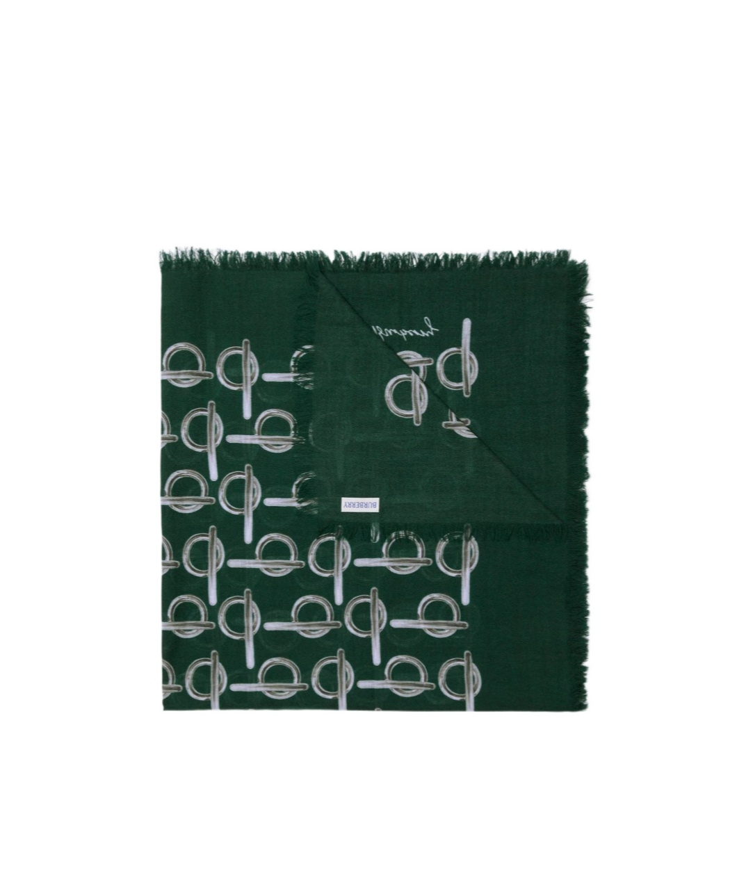 Burberry B-print Wool Scarf In Green