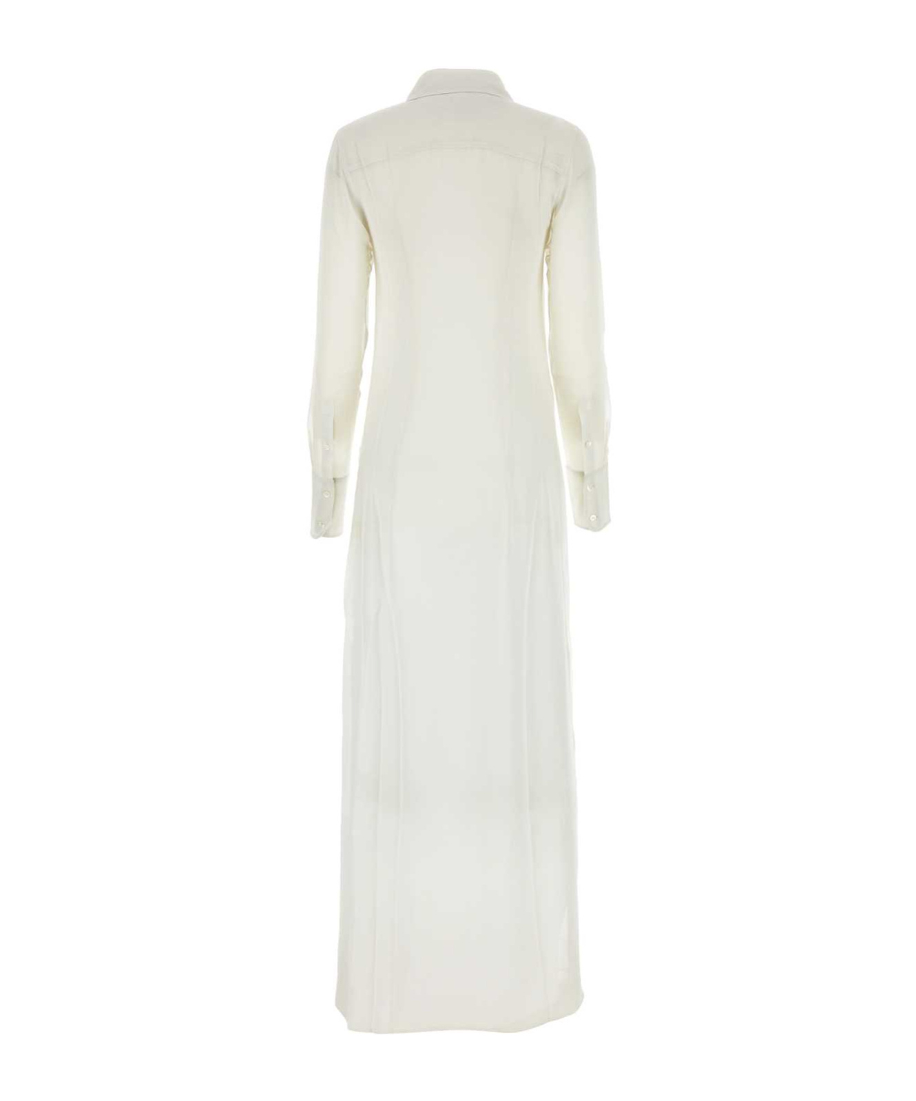 Ami Alexandre Mattiussi Ami Paris Chalk Crepe Shirt Dress In White