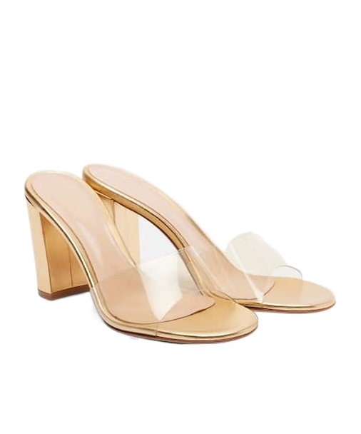 Gianvito Rossi 85 Pvc Mules In Gold