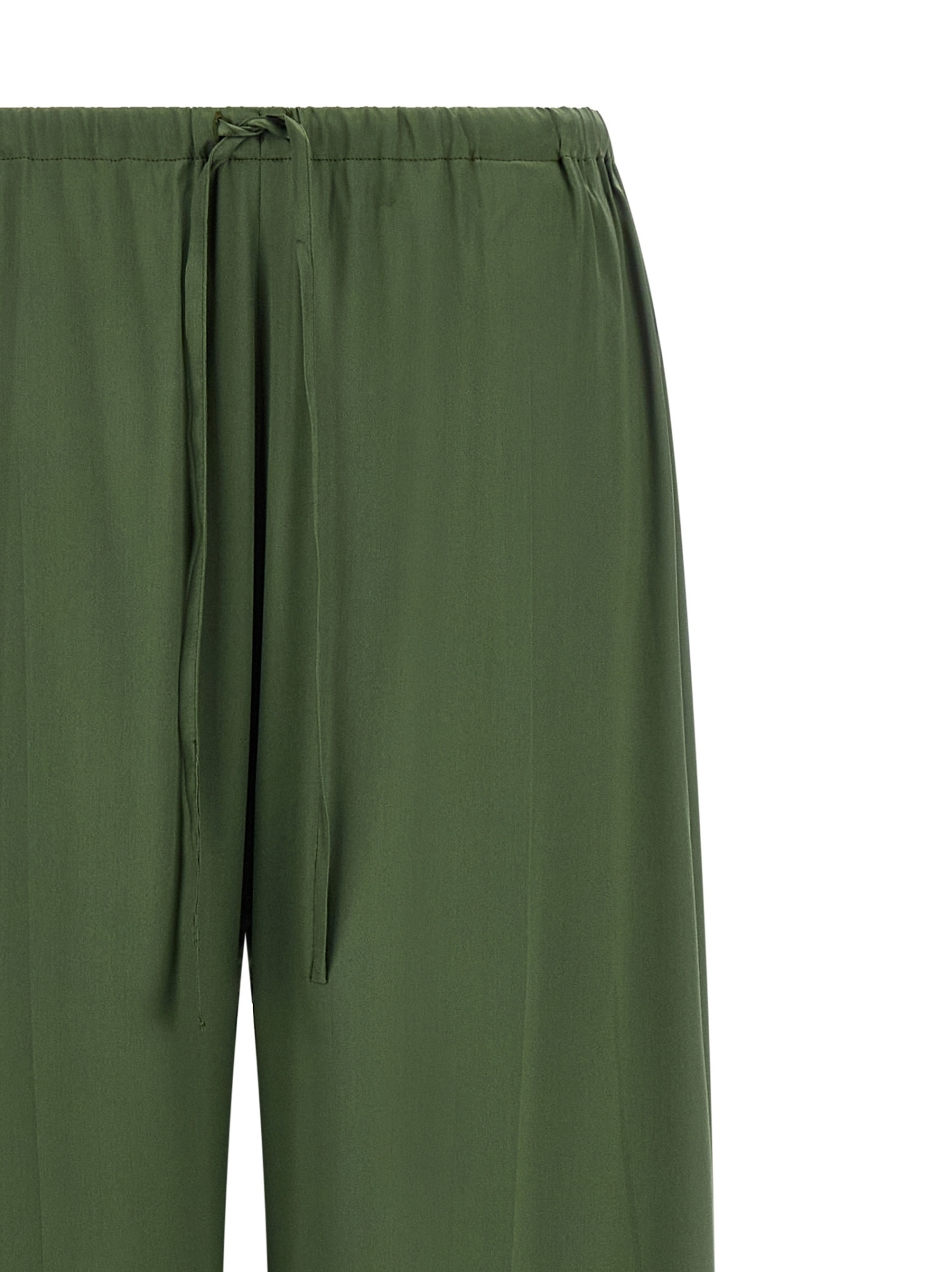 Dries Van Noten Cinched Waist Wide Leg Trousers In Green