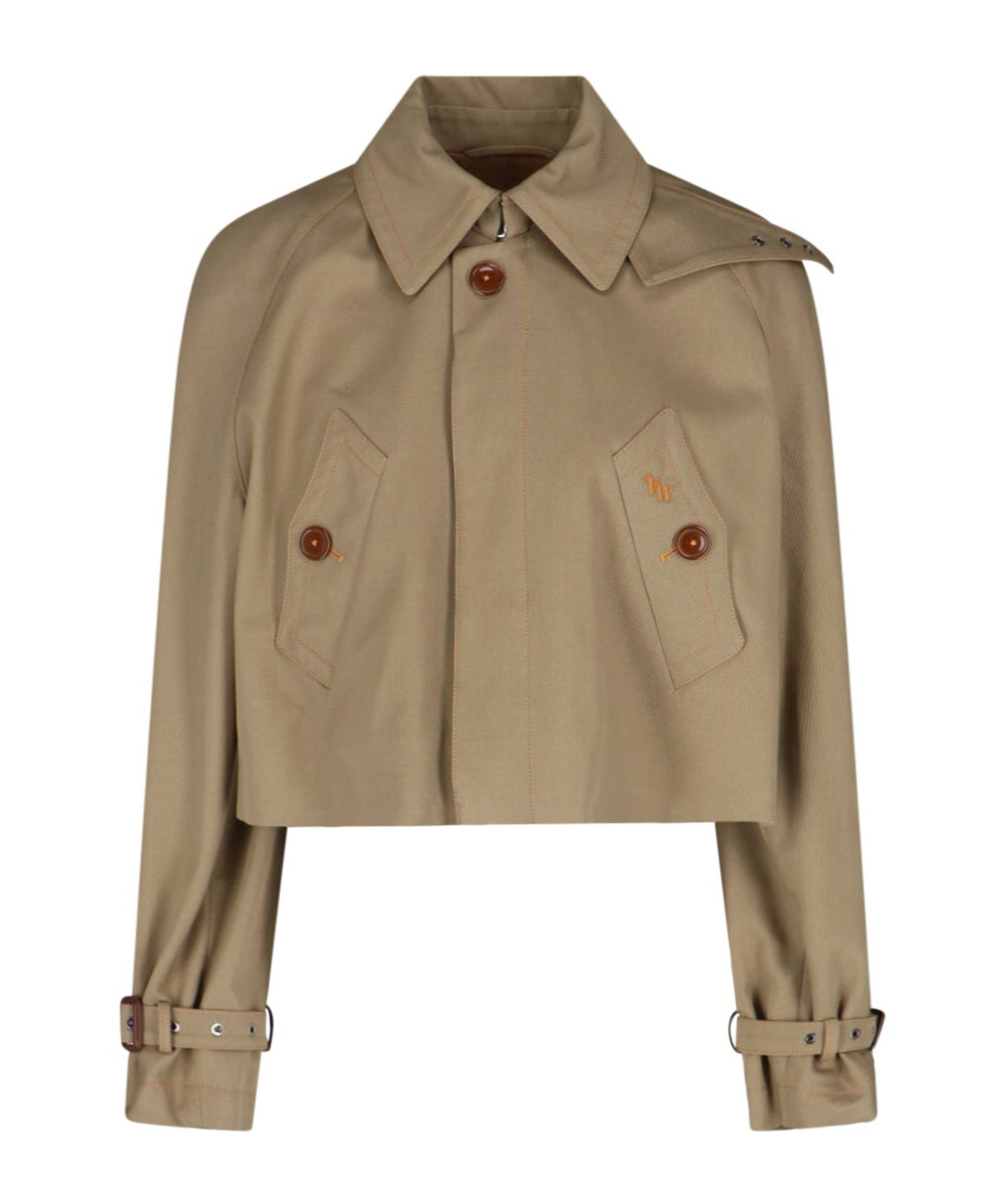 Vivienne Westwood Casual Jacket With Embroidered Detail And Epaulettes In Brown