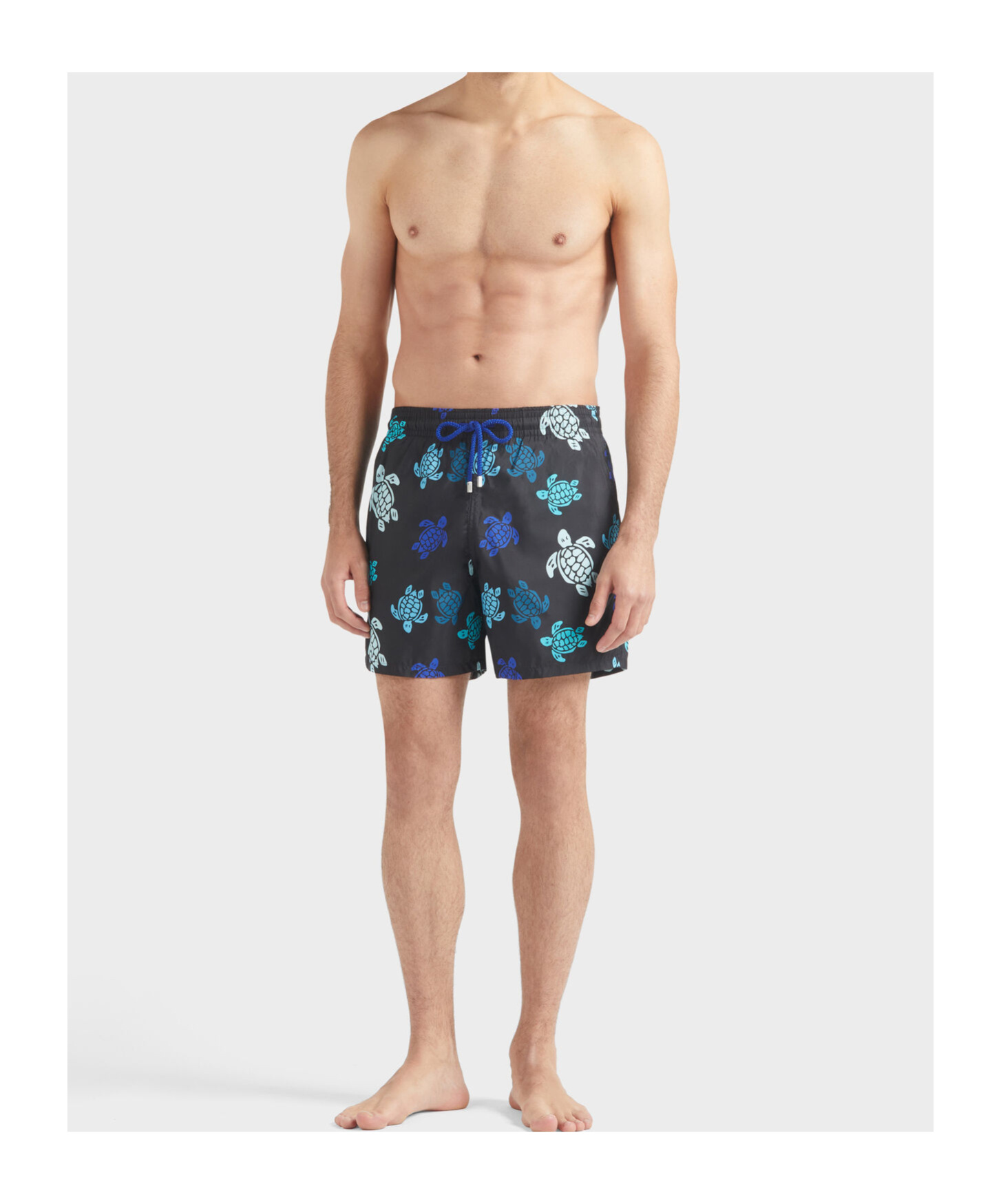 Vilebrequin Multicolor Tortues Ultra-light And Packable Swim Shorts In Black