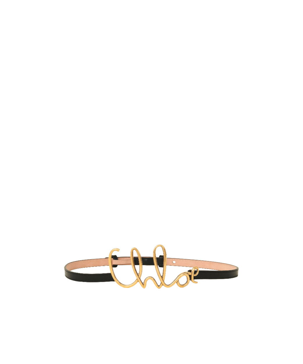 Chloé Iconic Leather Belt Gold-tone Hardware In Nude