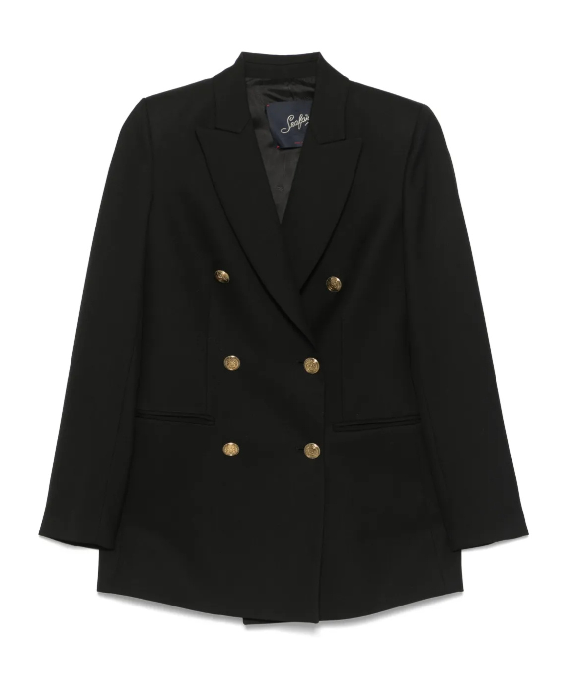 The Seafarer Long-sleeved Suit Coat In Black
