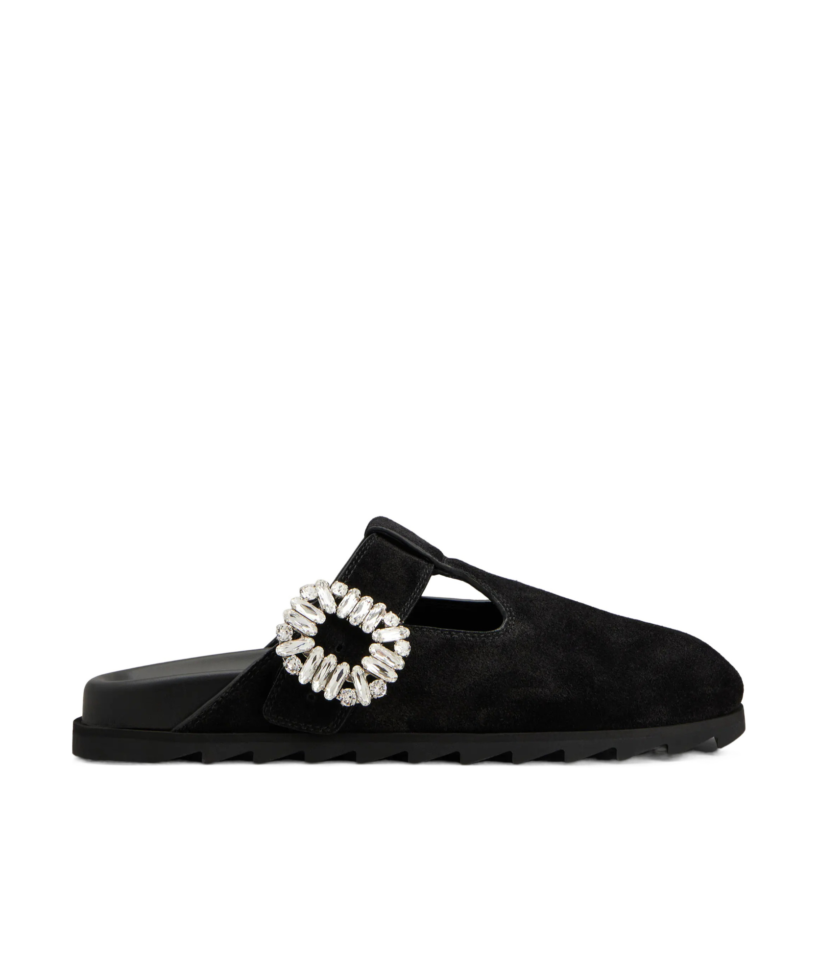Roger Vivier Minimalist Black Flats With Rounded Toe And Low-profile Sole In Black