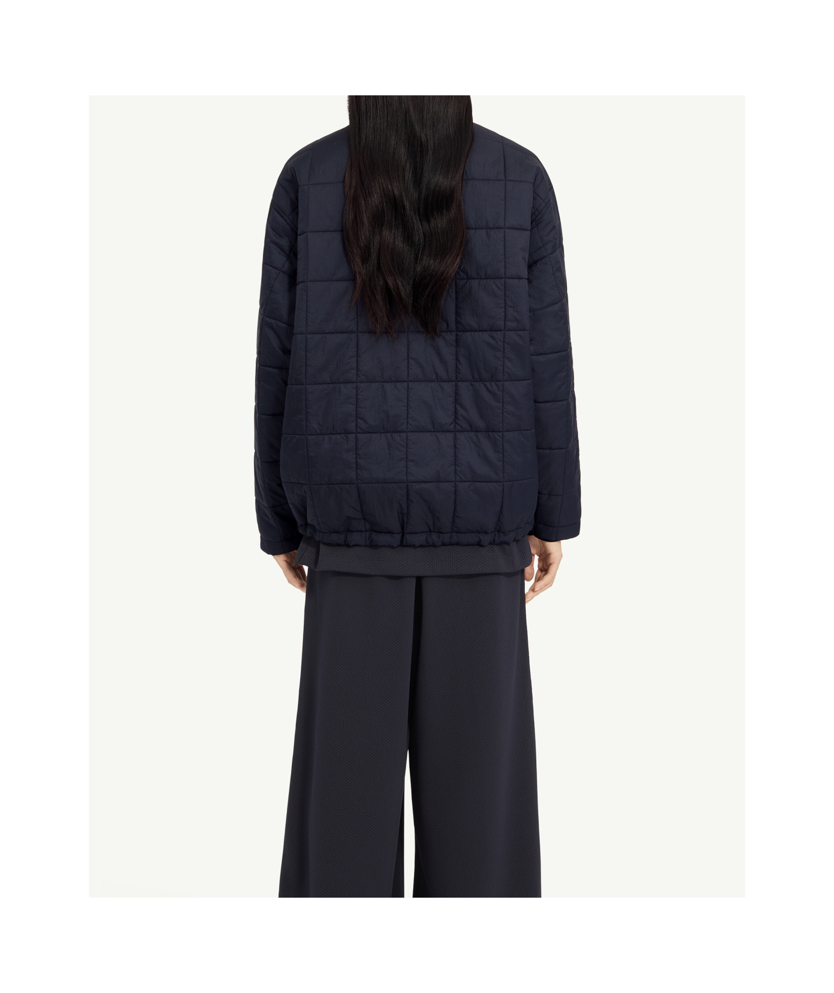 Mm6 Maison Margiela Quilted Jacket With High Collar And Cuffs In Blue