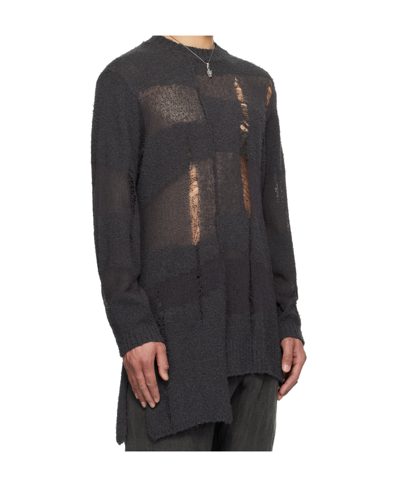 Shop Yohji Yamamoto Long-sleeved Sweater In Black