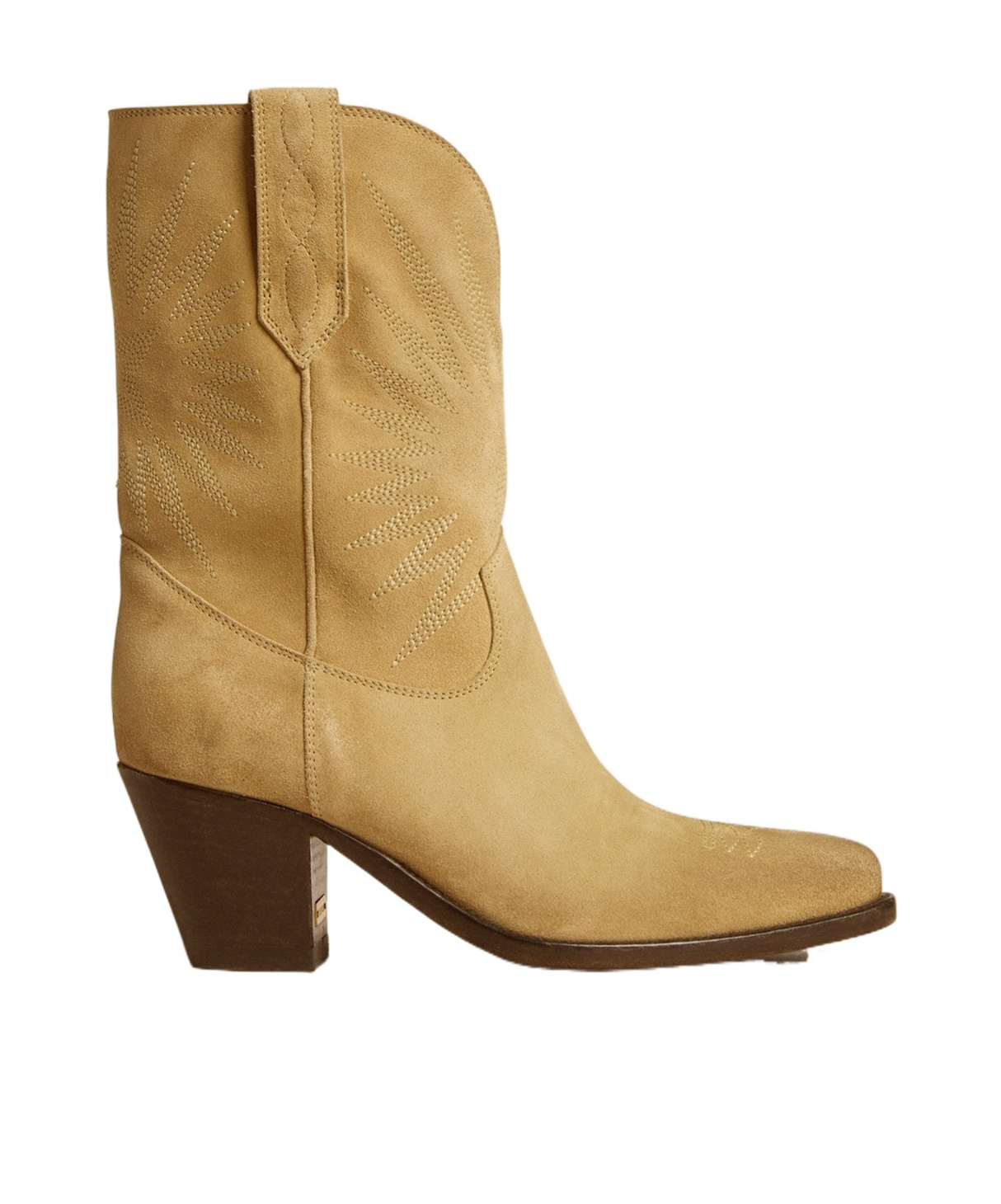 Golden Goose Pointed Short Boots In Nude