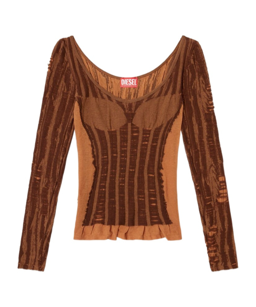 Diesel Seamless Top In Brown