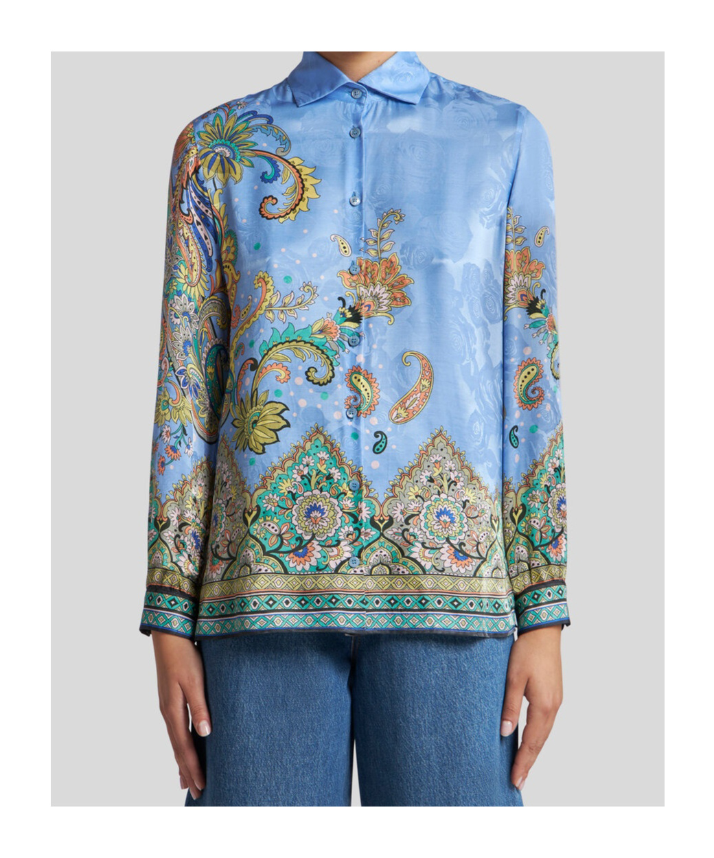 Etro Printed Shirt In Blue