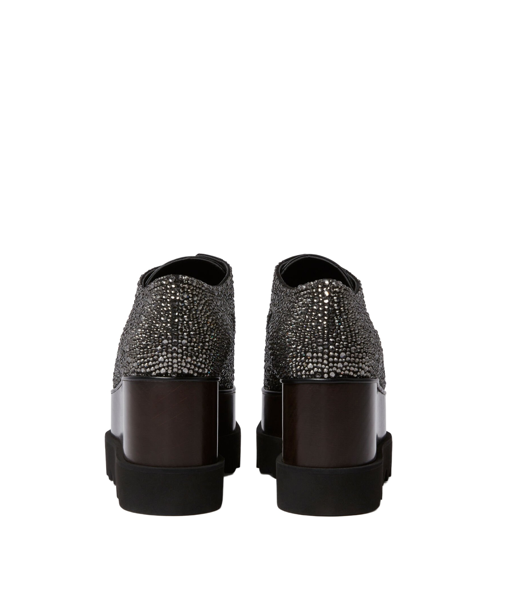 Stella Mccartney Elyse Crystal Platform Shoes In Black