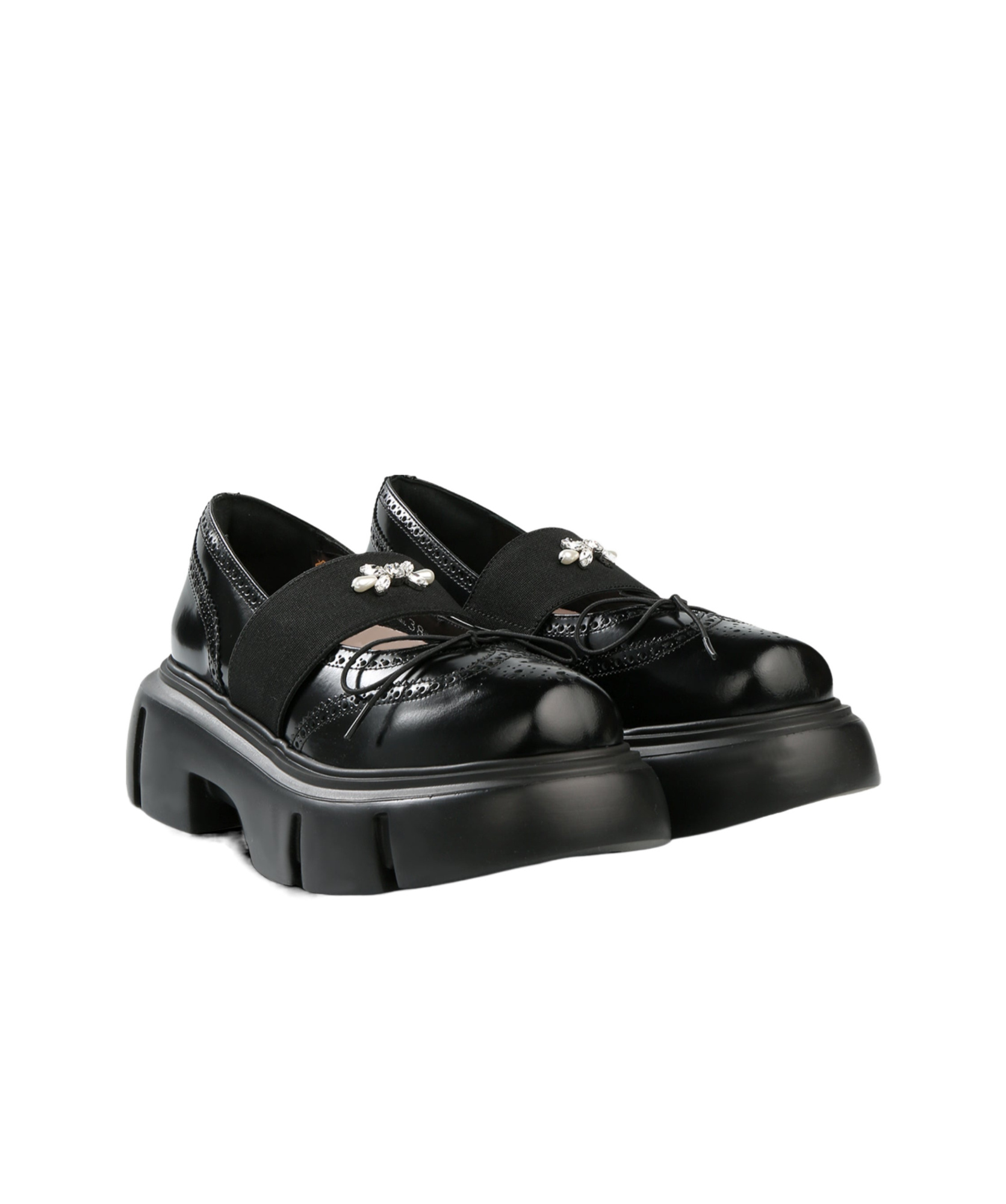 Simone Rocha Platform Ballet Brogues In Blackclear