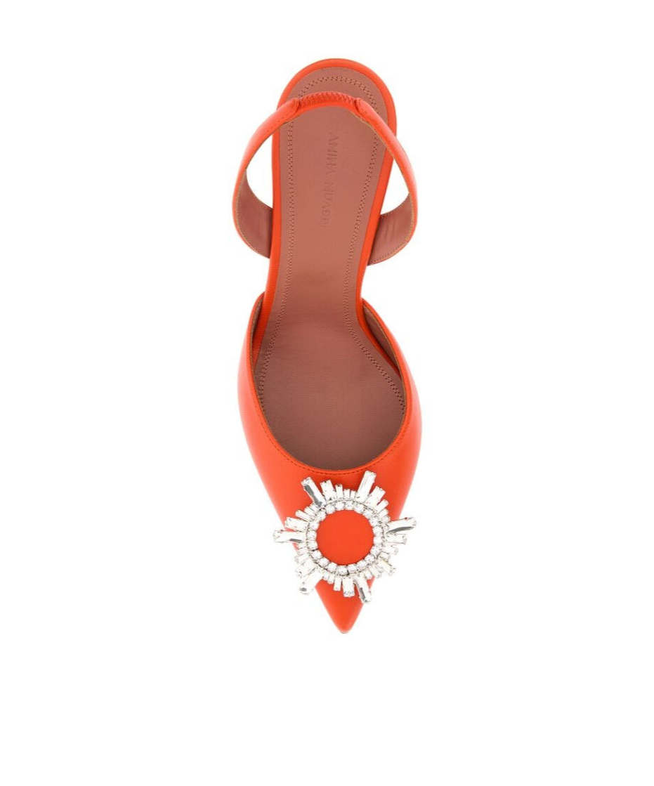 Shop Amina Muaddi Pointed High Heels In Red