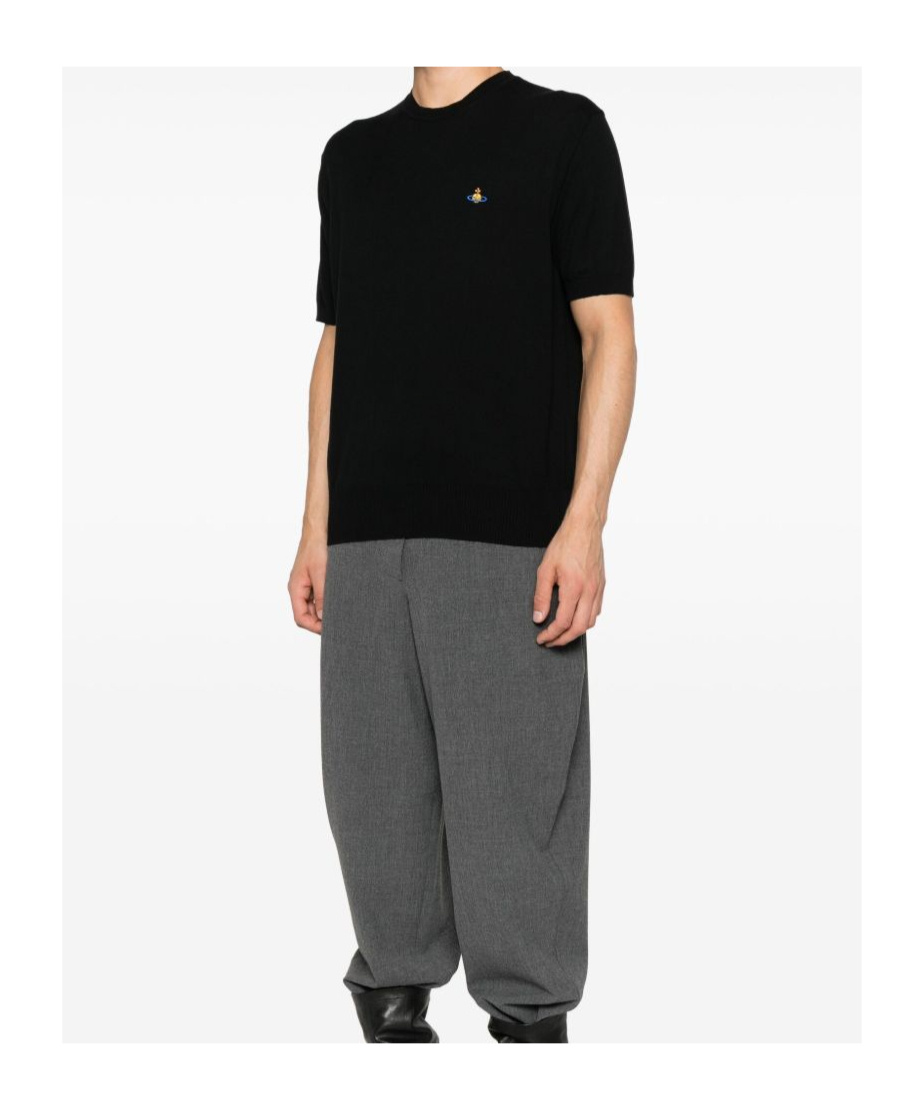Vivienne Westwood T-shirt In Cotone Nero Uomo In Black