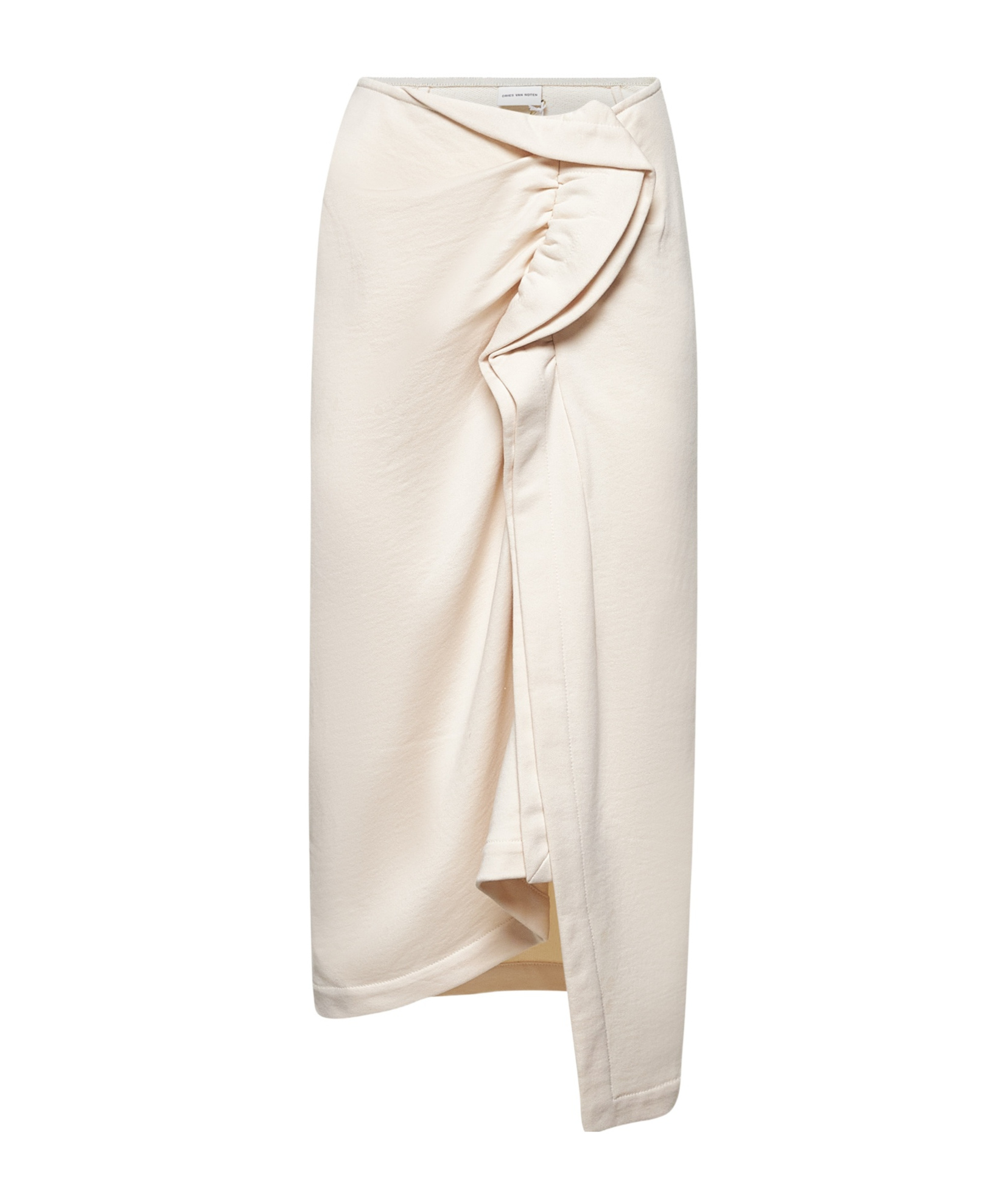 Shop Dries Van Noten Asymmetric Hem Midi Skirt In White