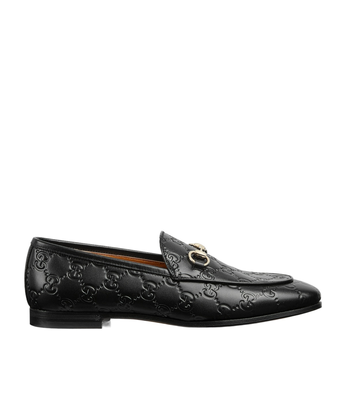 Gucci Jordaan Embossed Leather Loafers In Black