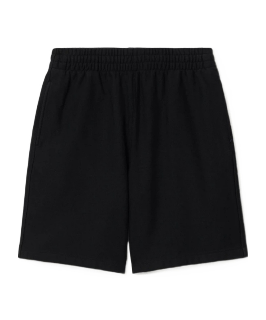 Burberry Ekd-embroidered Cotton Track Shorts In Black