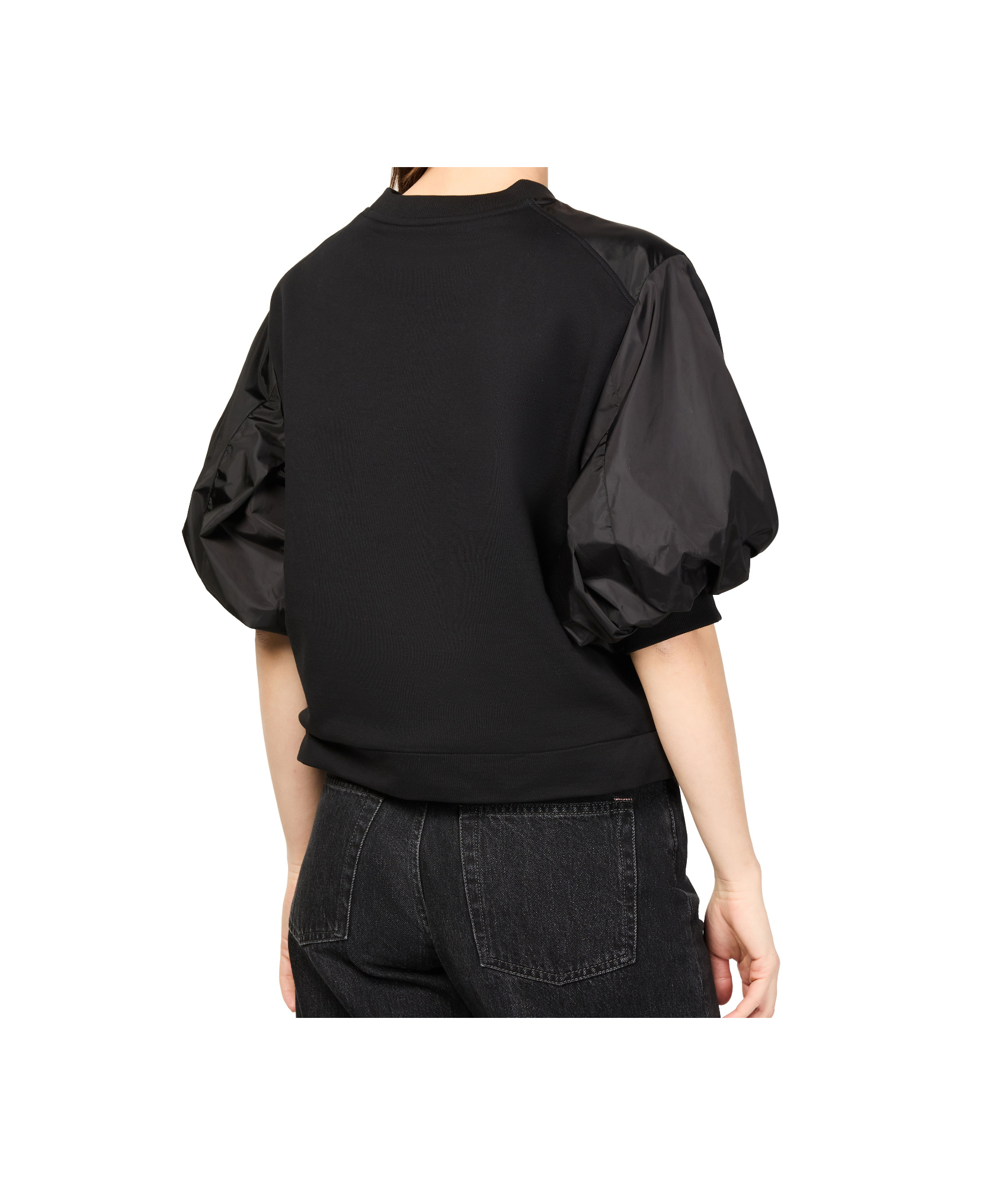 【送料&関税込】Moncler Cotton And Nylon T-shirt With Puffed Moncler Cotton And Nylon T-shirt With Puffed Sleeves In