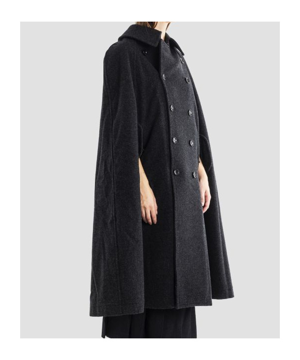Comme Des Garçons Double-breasted Cloak In Black