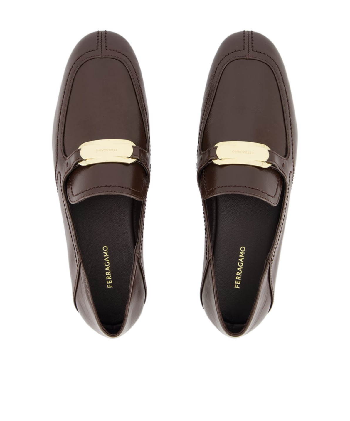 Ferragamo Buckle Loafers In Brown