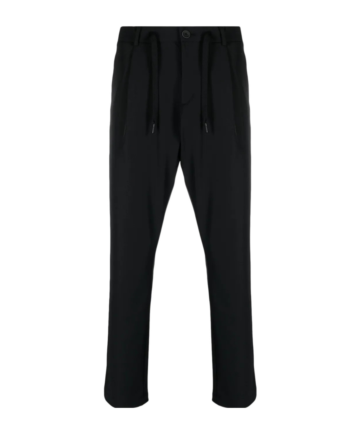Herno Drawstring-waist Slim-cut Trousers In Black