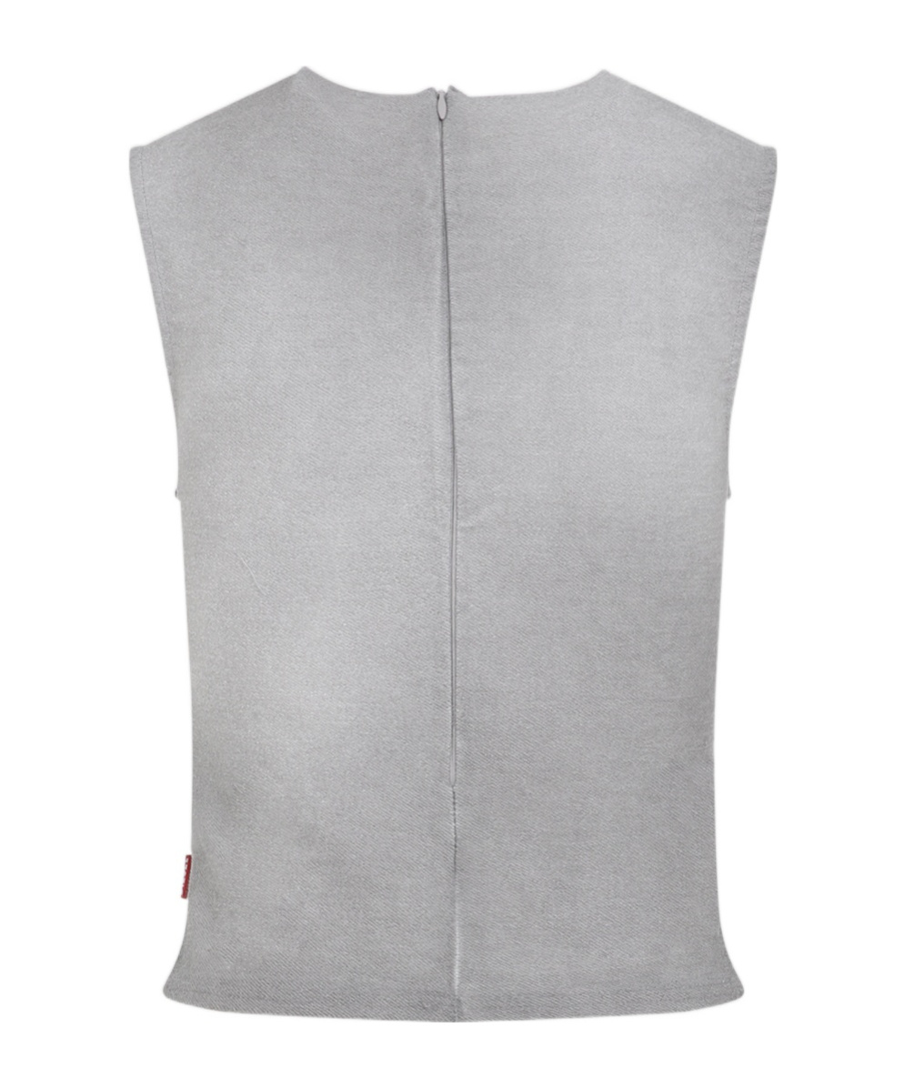 Diesel T-yasmina Distressed Tank Top In Gray