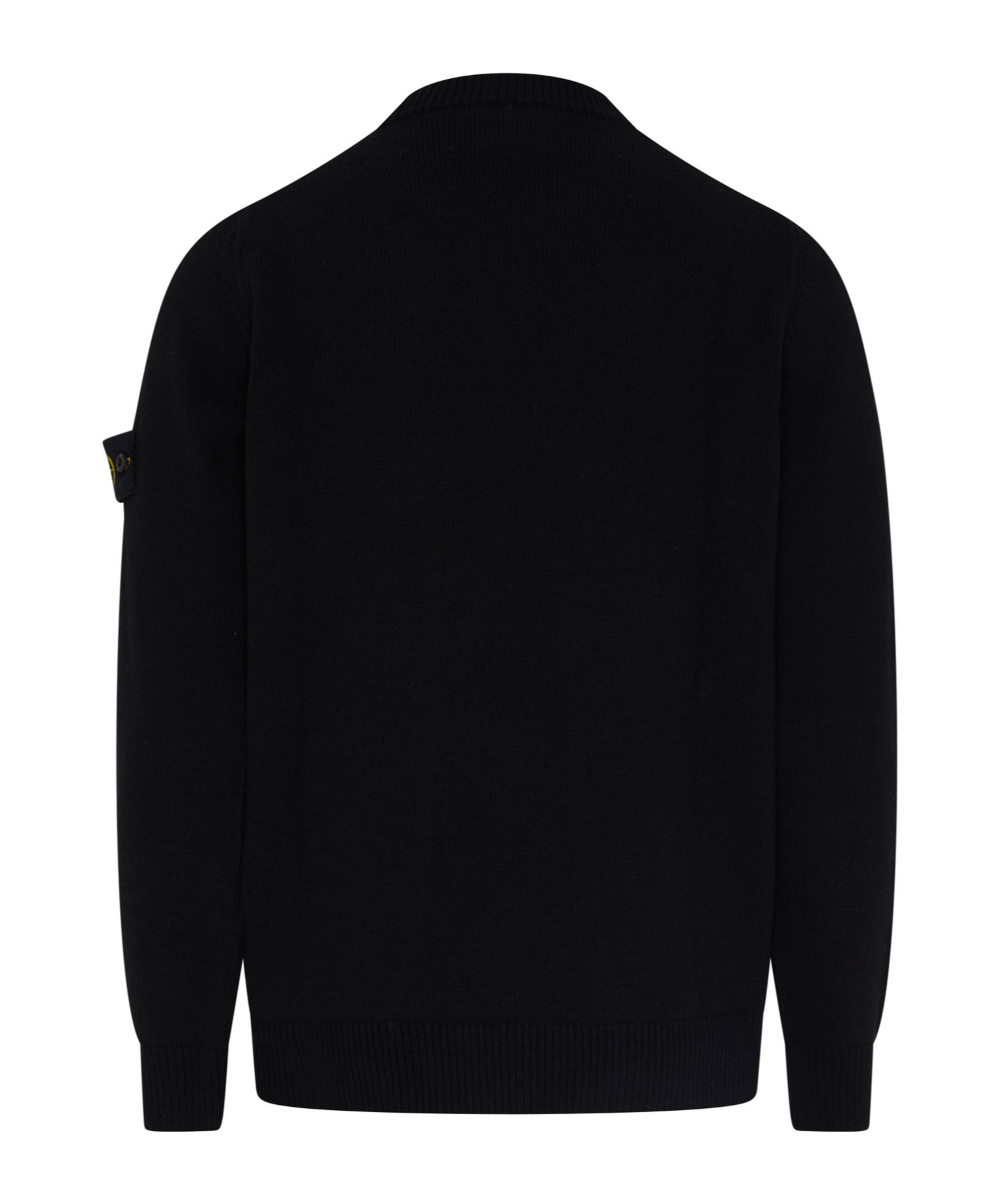 Shop Stone Island Logo-attached Round-neck Sweater In Black