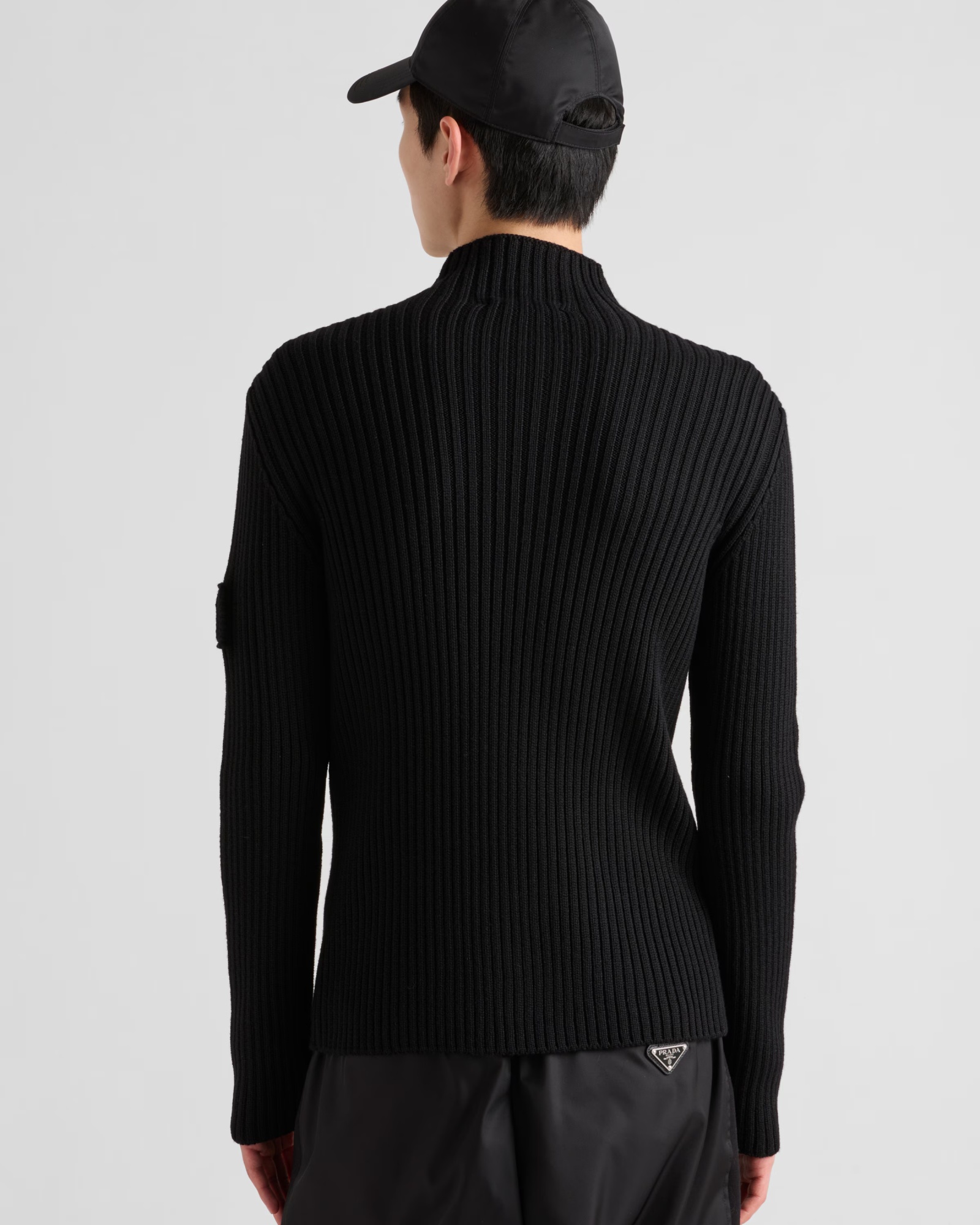 Prada Wool Cardigan In Black