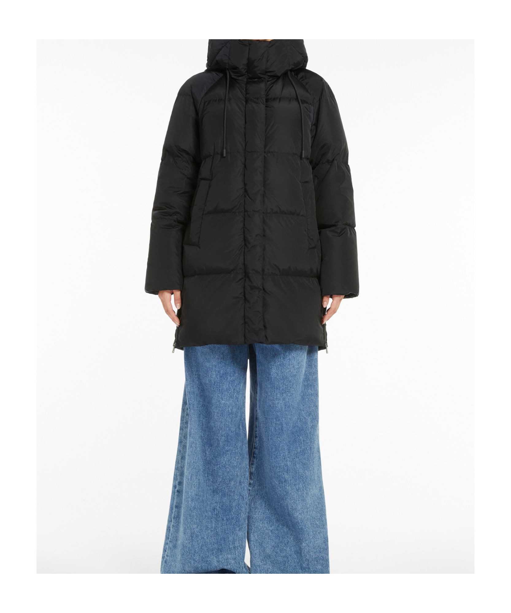 Weekend Max Mara Long-sleeved Parka Coat In Black