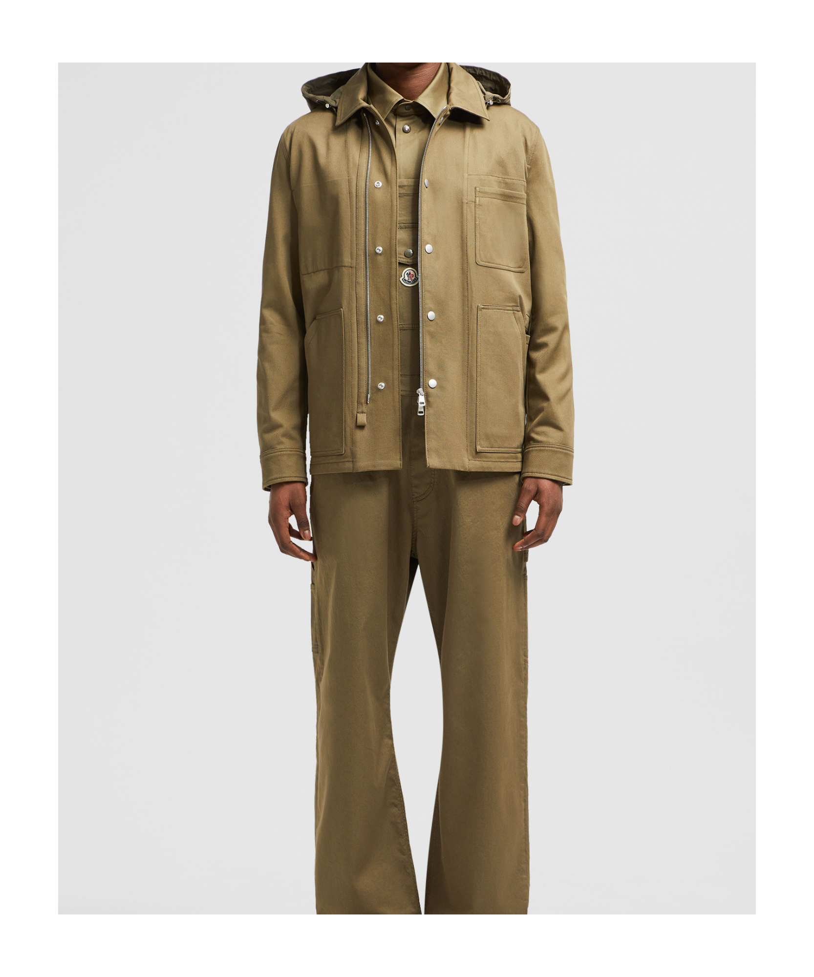 Moncler Guerledan Cotton Gabardine Jacket In Brown