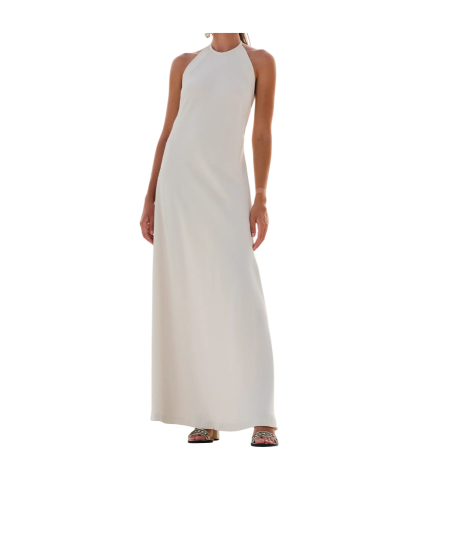 Zeusdione Halterneck Gown In White