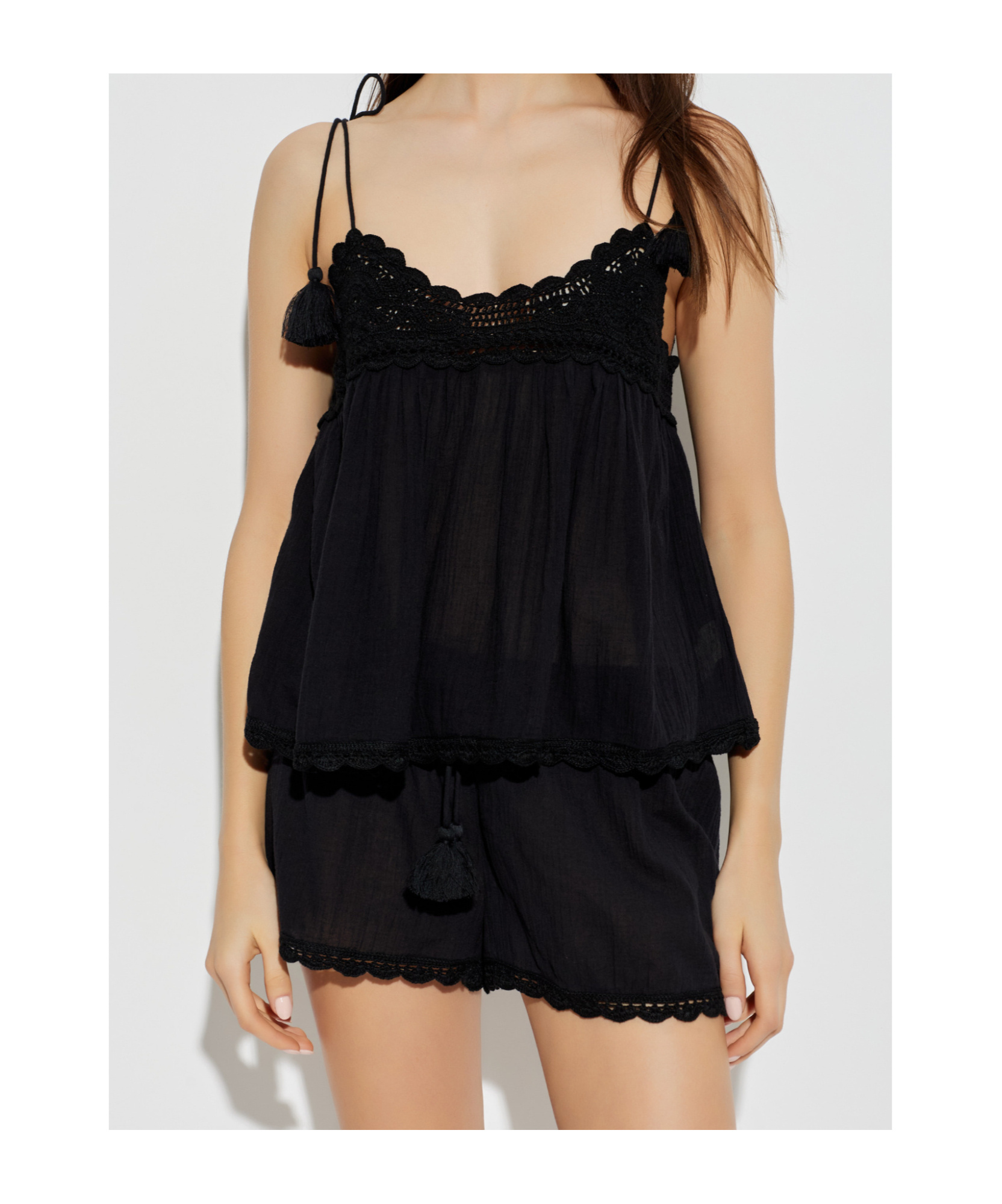 Ulla Johnson Openwork Lace Camisole In Black