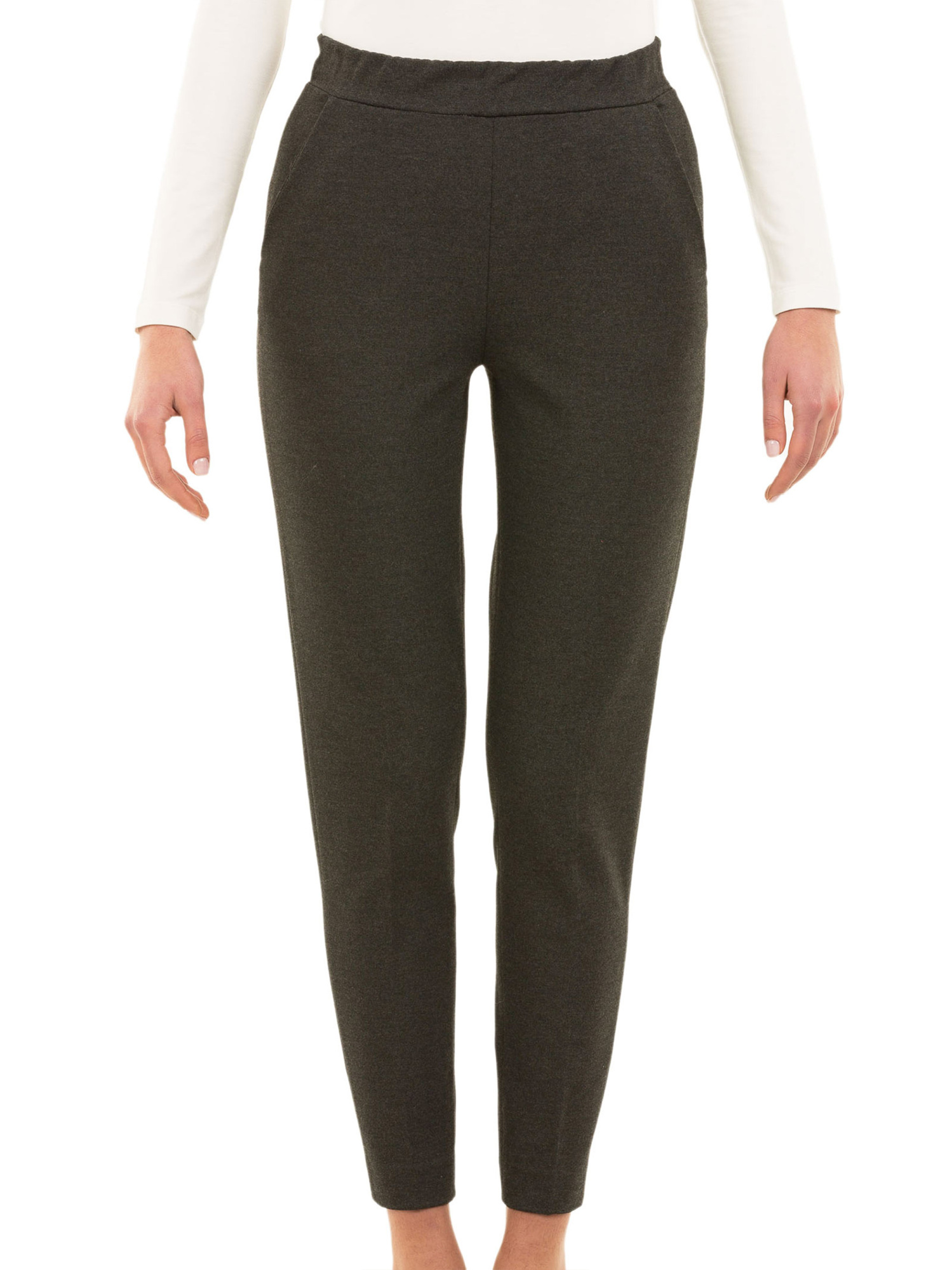 Le Tricot Perugia Tapered Casual Pants In Brown