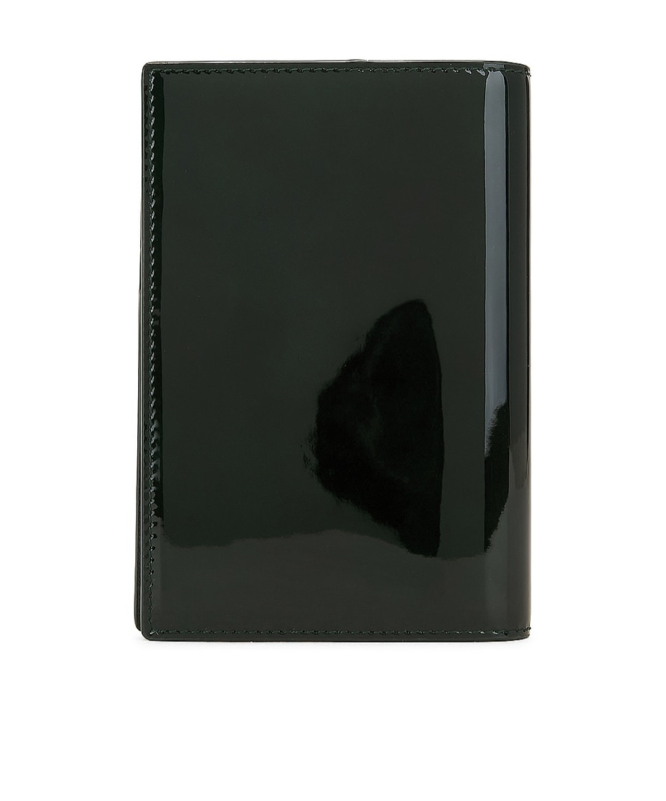 Saint Laurent Patent-leather Passport Holder In Green