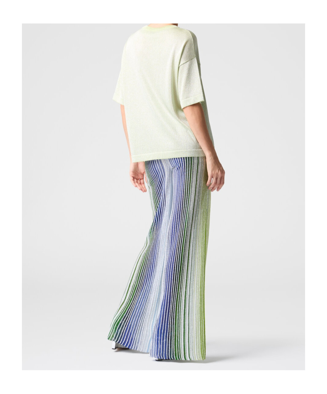 Missoni Sequined Striped Wide-leg Pants In White