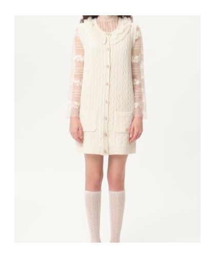 Valentino Long-sleeved Wool Cardigan In Milk Color