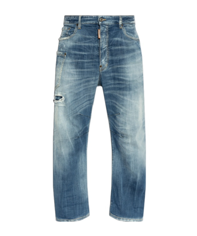 Shop Dsquared2 Distressed Washed Jeans In Blue