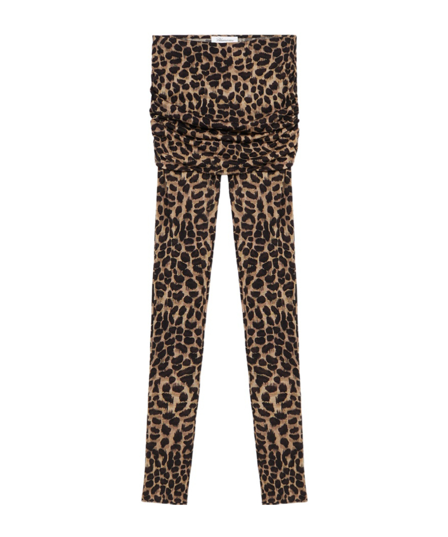 BLUMARINE LEOPARD-PRINT WOOL LEGGINGS