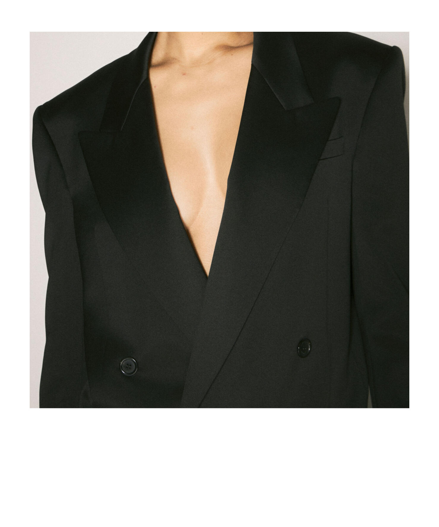 Saint Laurent Long-sleeved Suit Coat In Black