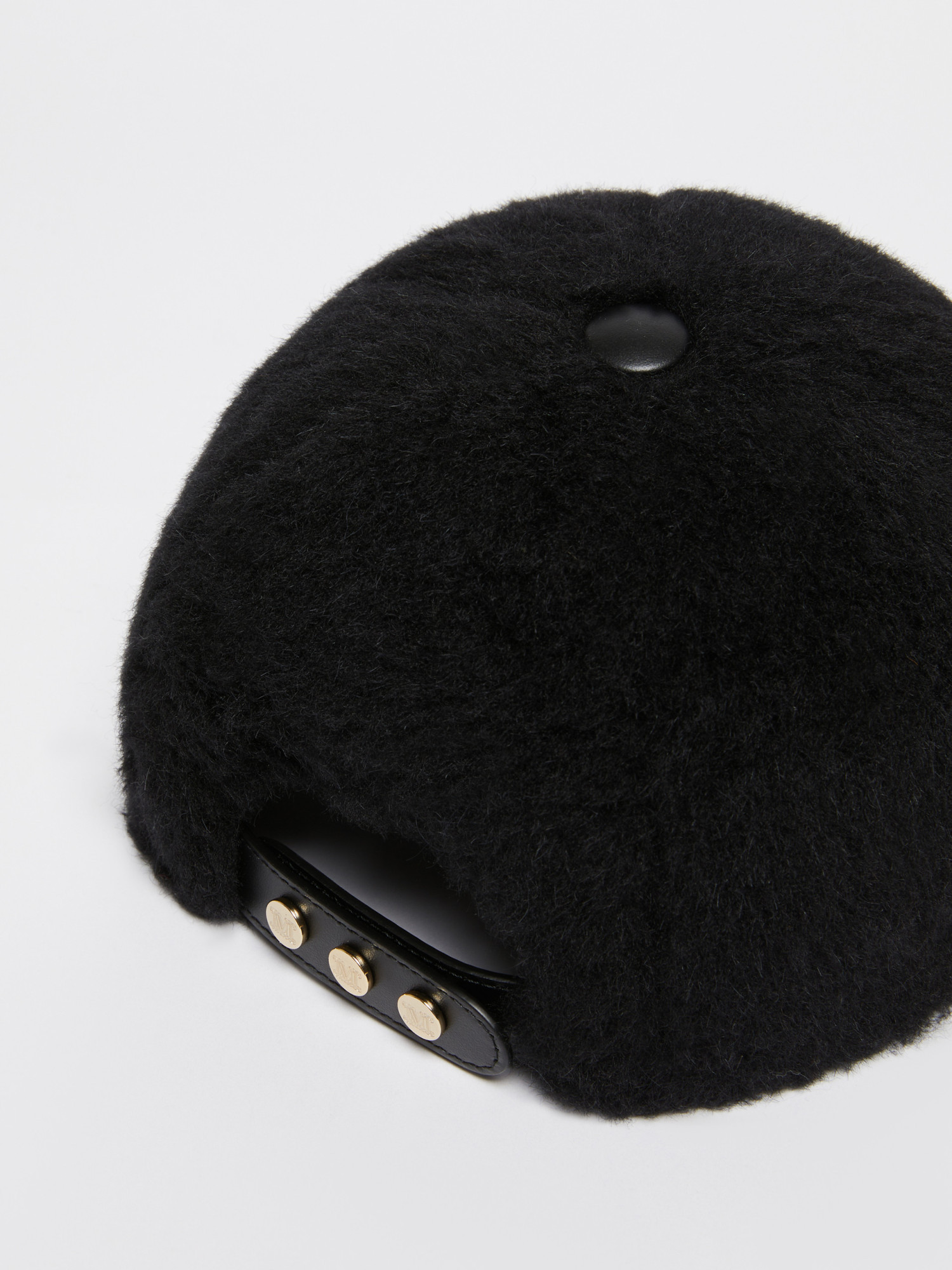 Max Mara Logo Wool Hat In Black