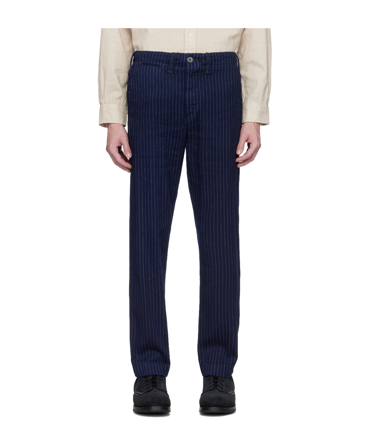 Rrl Printed Hamilton Trousers In Navy Blue