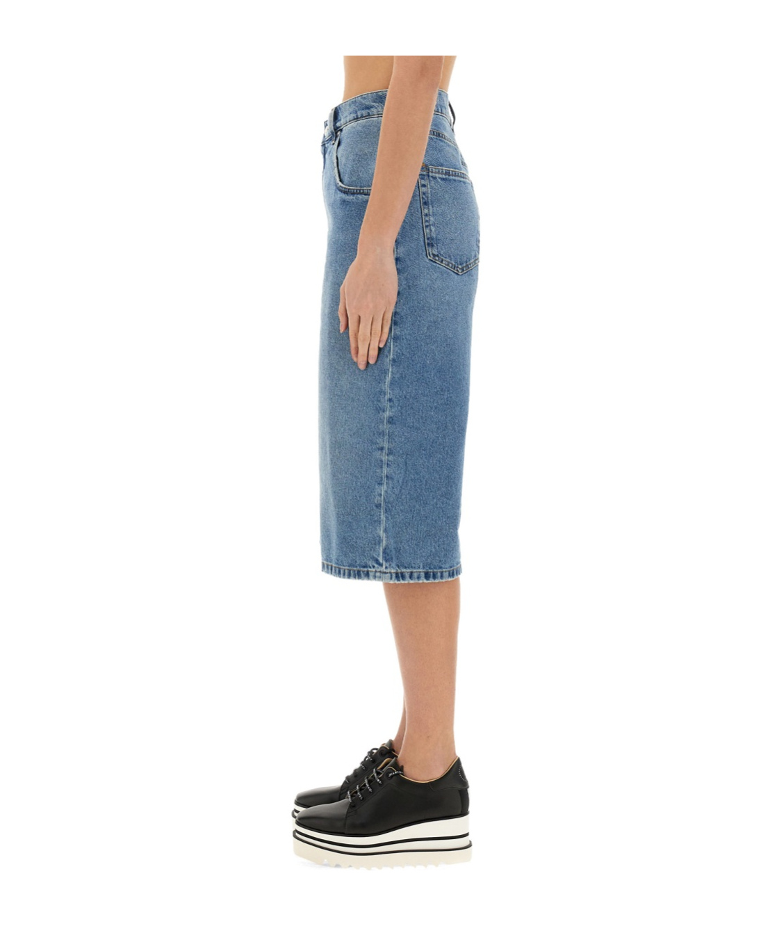 Stella Mccartney Belt-loop Denim Shorts In Blue