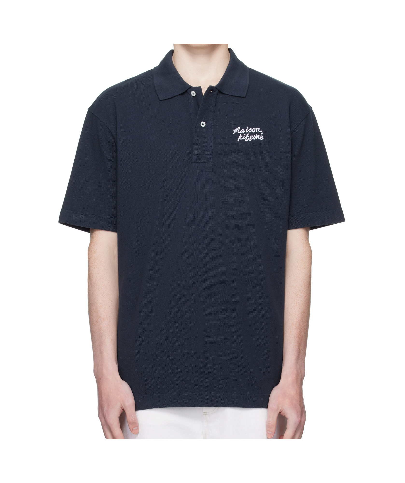 Maison Kitsuné Short Sleeve Polo Shirt In Multi