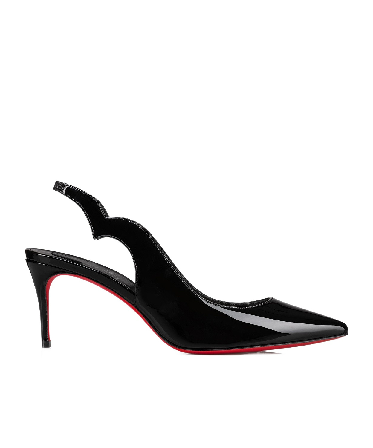 Christian Louboutin Hot Chick Sling 70 Patent Black Pumps In Black